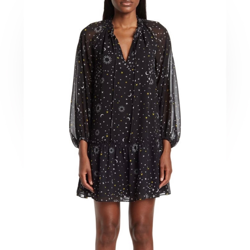Derek Lam Juno Celestial Print Trapeze Dress Size 8